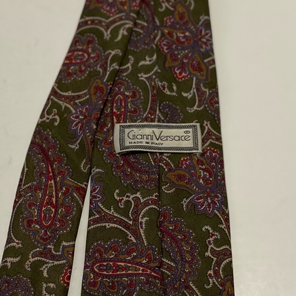 GIANNI Versace Italian Made 💯 Silk Paisley Tie - Picture 6 of 9